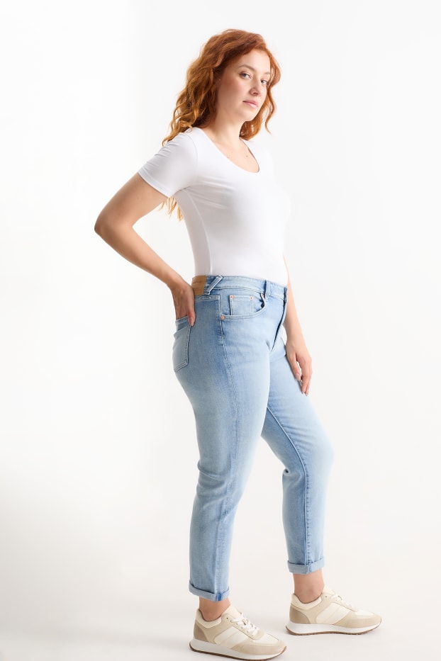 Femmes - Boyfriend jean - mid waist - LYCRA® - jean bleu clair
