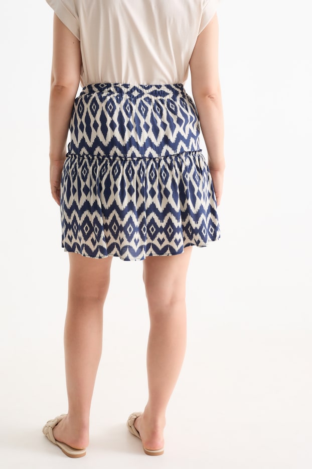 Donna - Minigonna - con motivi - blu