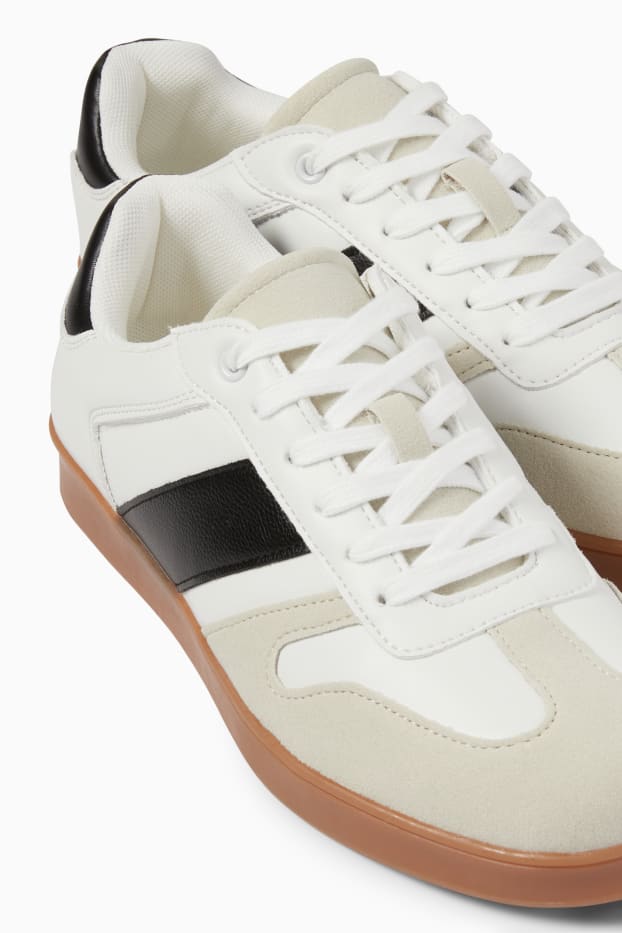 Damen - Sneaker - Lederimitat - cremeweiß