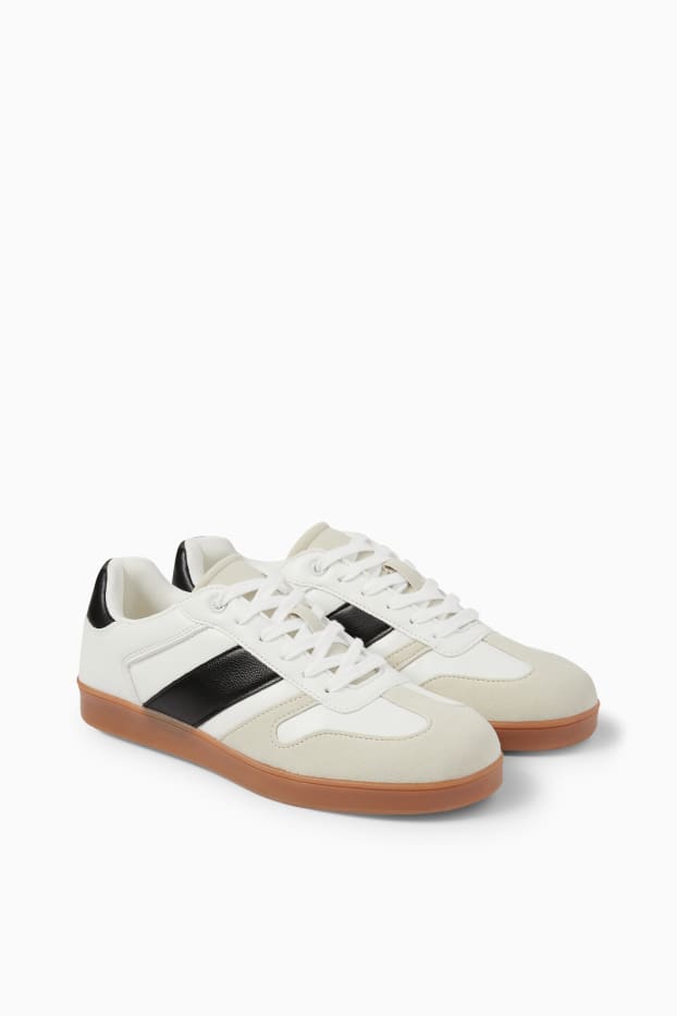 Damen - Sneaker - Lederimitat - cremeweiß