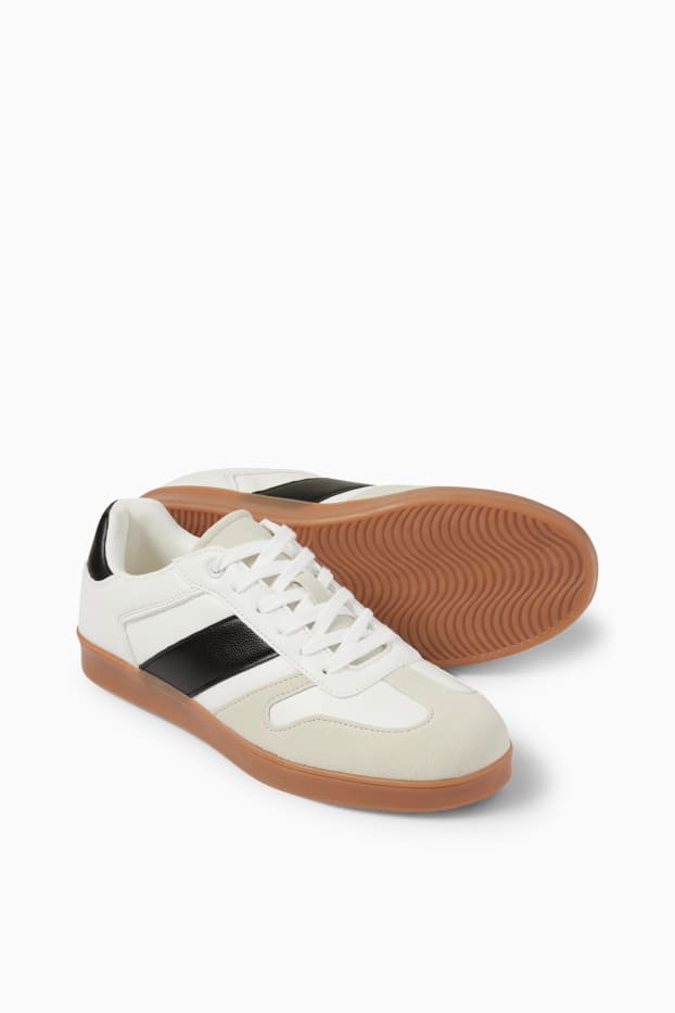 Damen - Sneaker - Lederimitat - cremeweiß