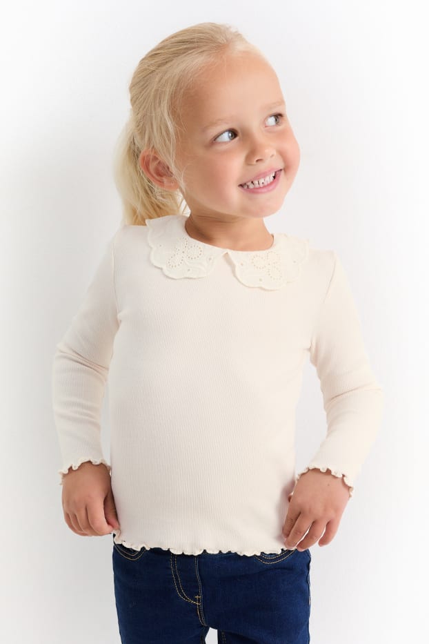 Bambine - Maglia a maniche lunghe - crema