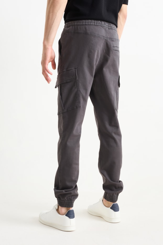 Pánské - Cargo kalhoty - tapered fit - LYCRA® - tmavošedá