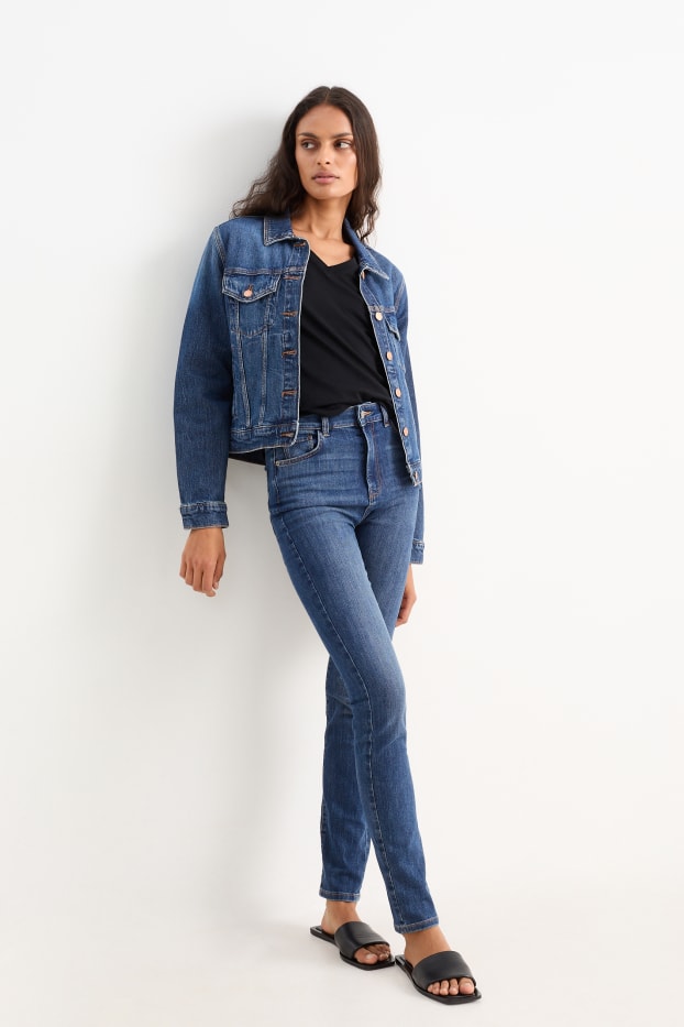 Dámské - Slim jeans - high waist - džíny - modré