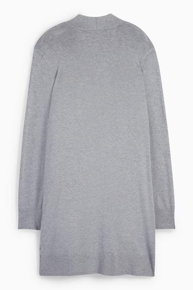 Femmes - Gilet long en maille - gris