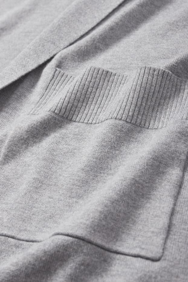 Femmes - Gilet long en maille - gris