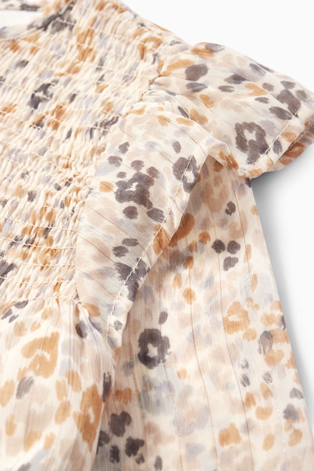 Kinderen: meisjes - Blouse - met patroon - licht beige