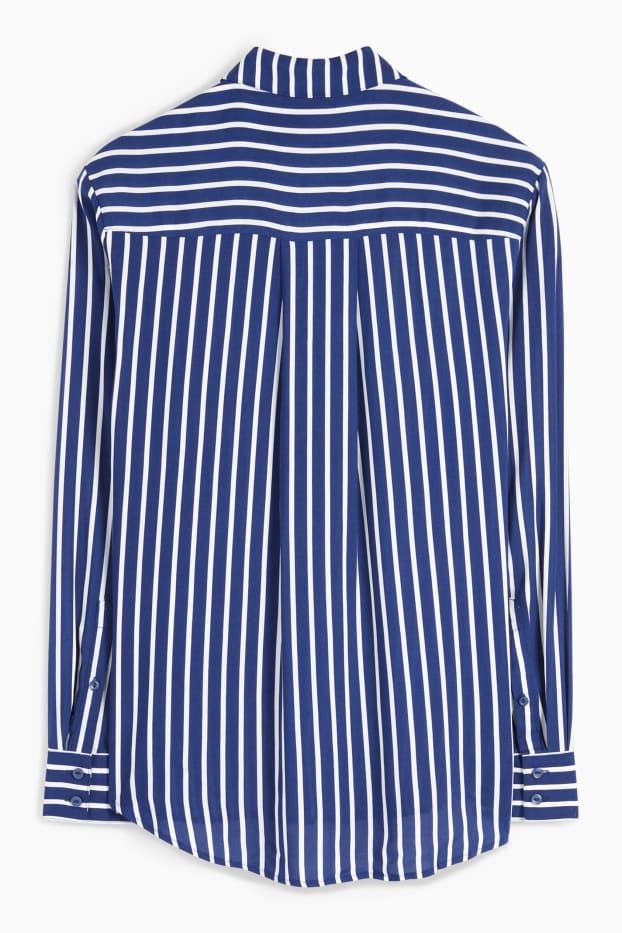 Damen - Bluse - gestreift - blau / weiß