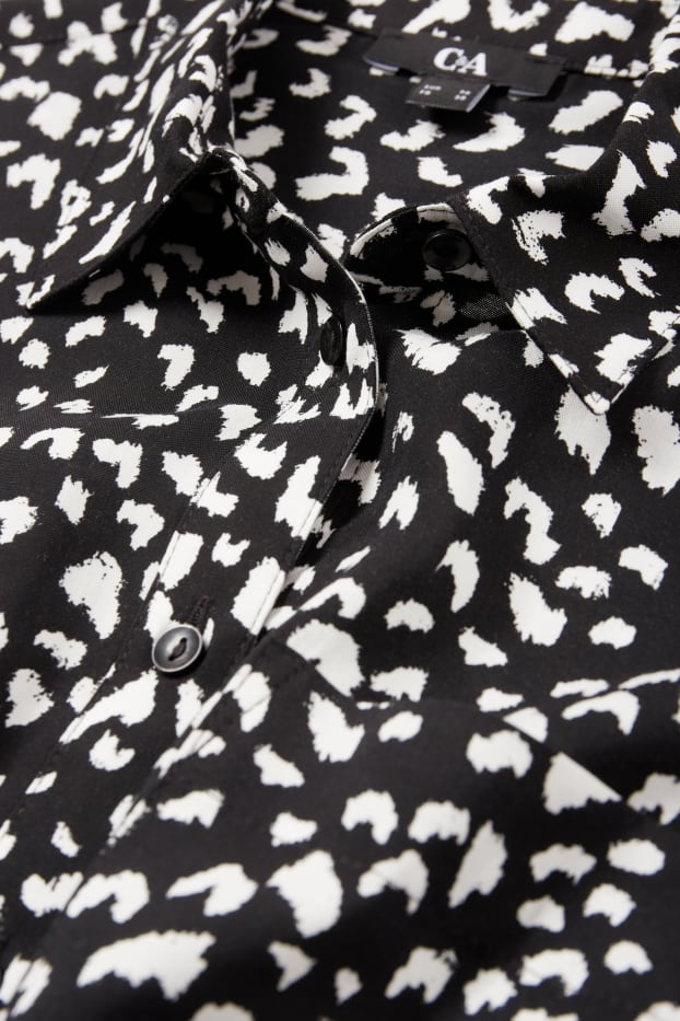 Dames - Blouse - met patroon - zwart