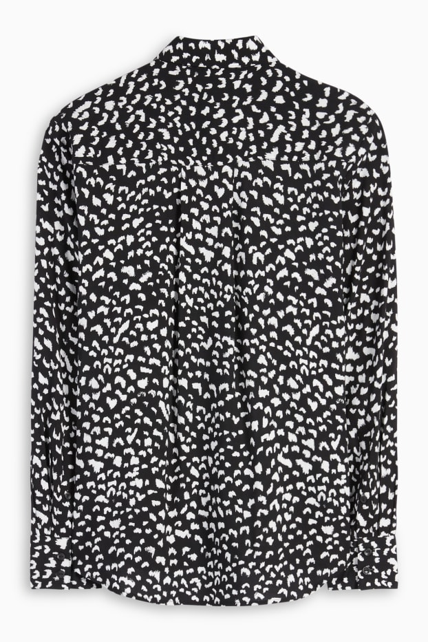 Dames - Blouse - met patroon - zwart