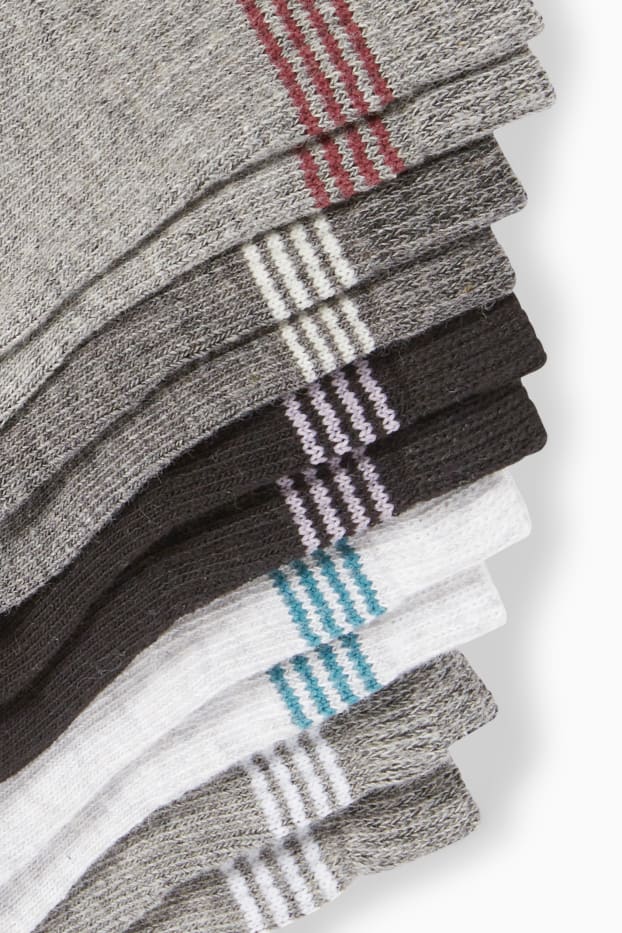 Hommes - Lot de 5 paires - chaussettes courtes - gris