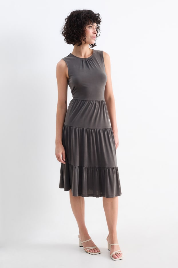 Damen - A-Linien Kleid - dunkelgrau