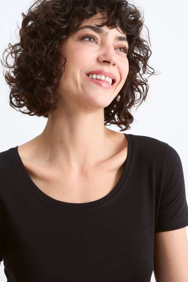 Dames - Set van 3 - T-shirt - zwart