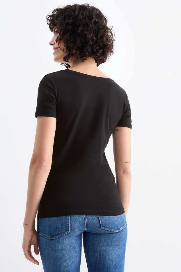 Dames - Set van 3 - T-shirt - zwart