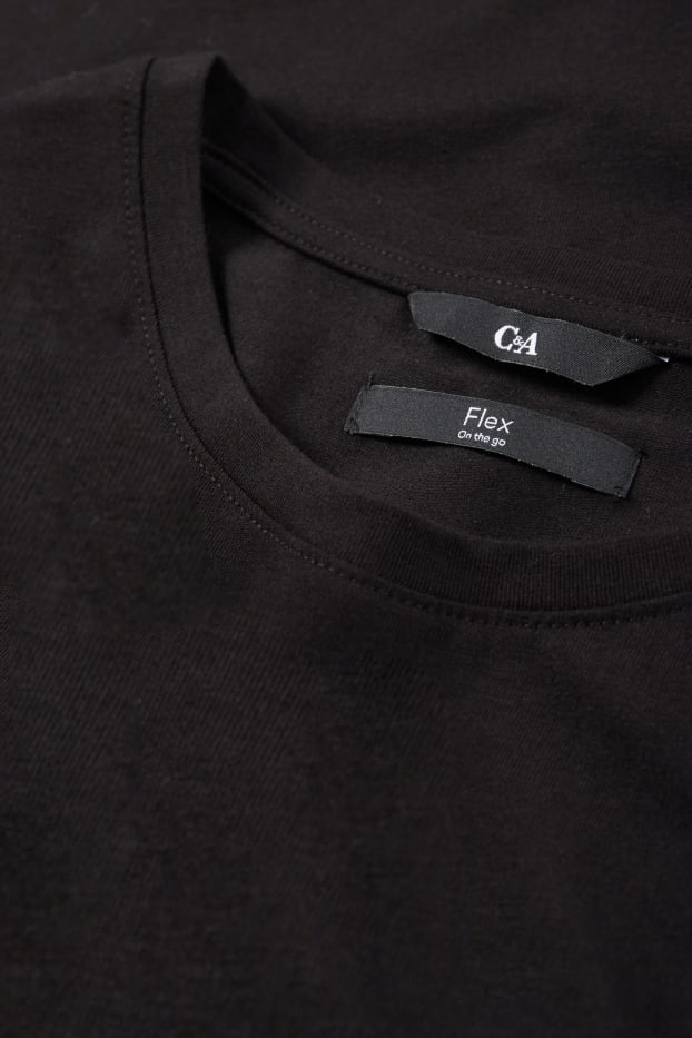 Men - T-shirt - slim fit - Flex - black