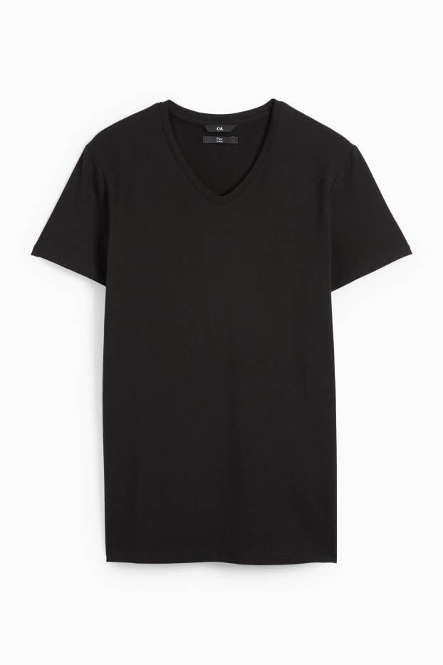 Men - T-shirt - slim fit - Flex - black