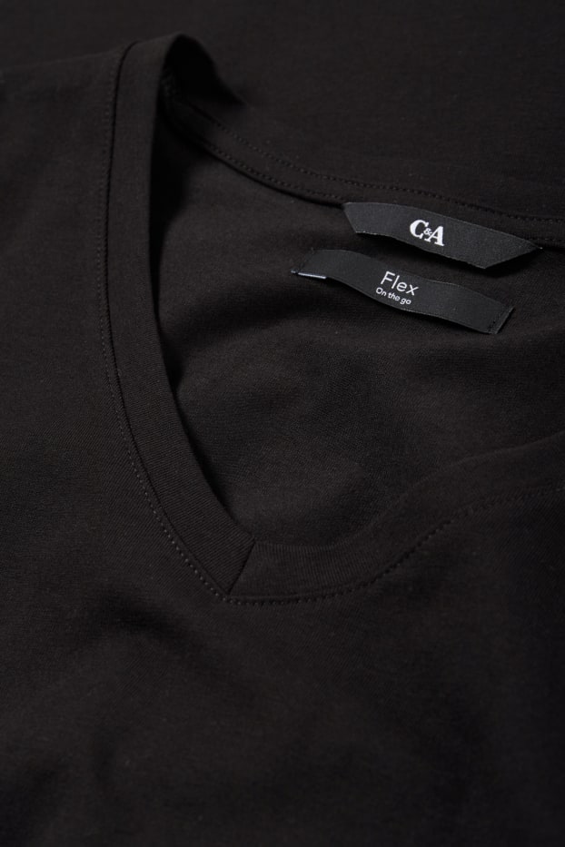 Men - T-shirt - slim fit - Flex - black