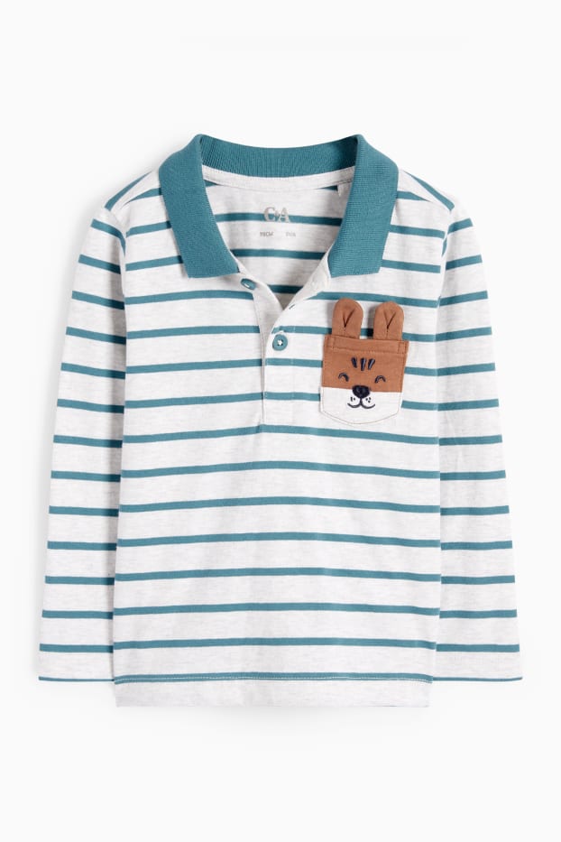 Bambini - Tigre - polo - a righe - grigio chiaro melange