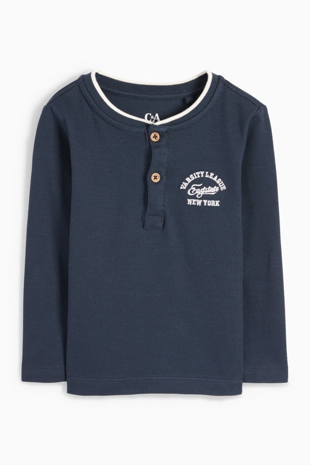 Bambini - Maglia a maniche lunghe - tramata - blu scuro