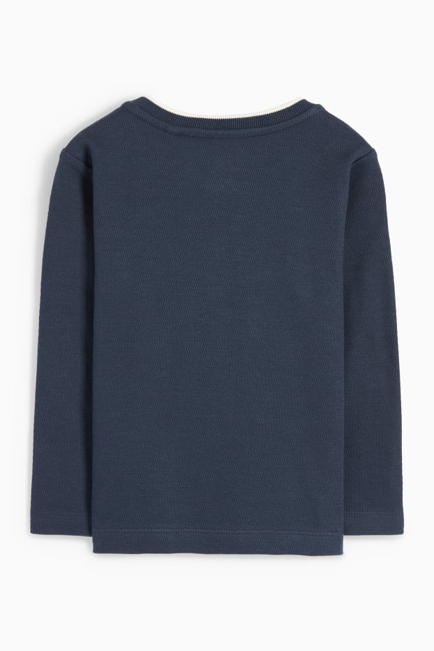 Bambini - Maglia a maniche lunghe - tramata - blu scuro