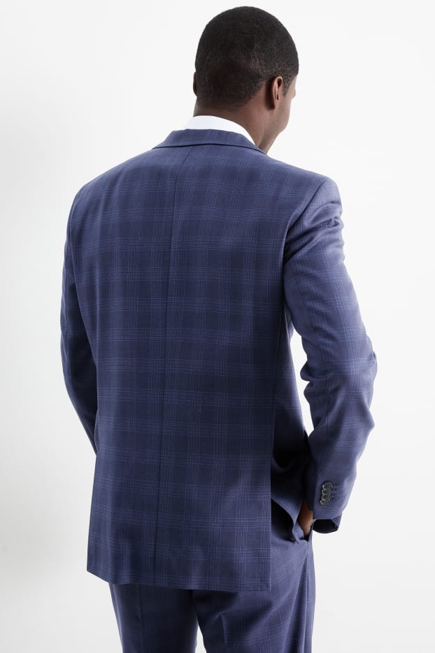 Hommes - Veste de costume - regular fit - Flex - à carreaux - bleu foncé