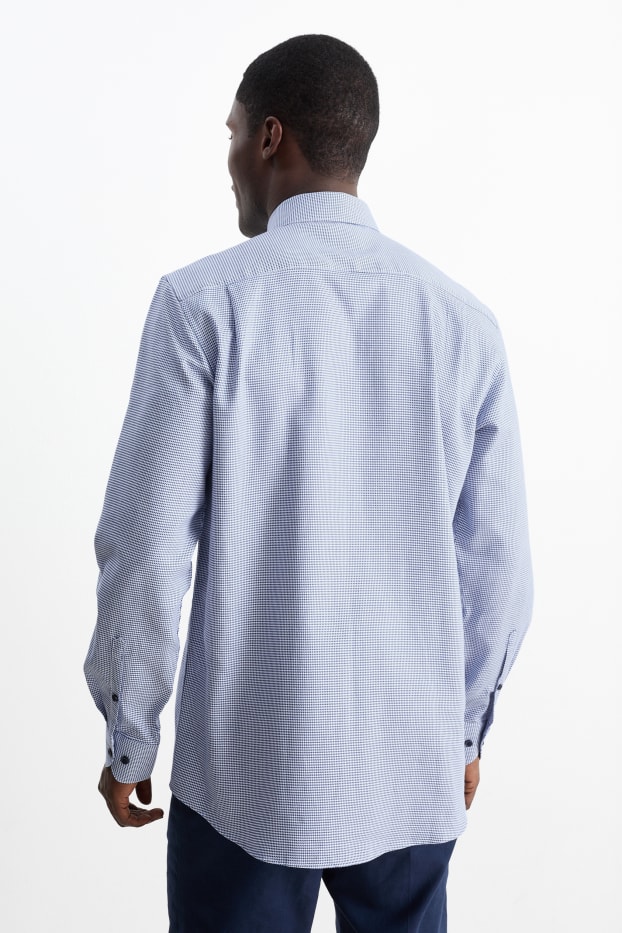Herren - Businesshemd - Regular Fit - Cutaway - bügelfrei  - blau