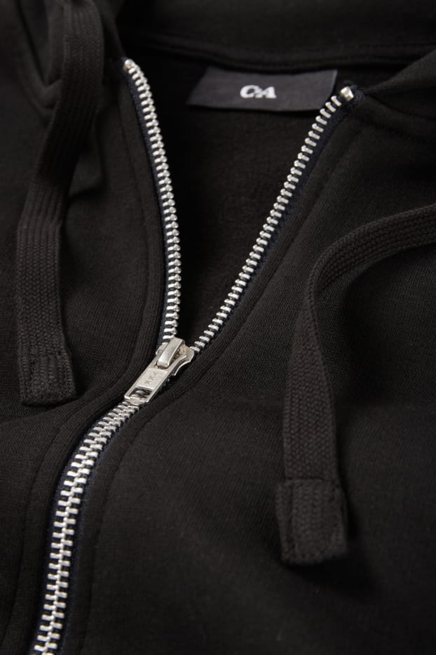 Men - Zip-through hoodie - black