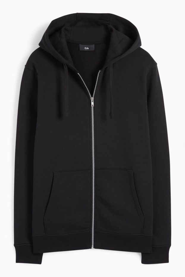 Men - Zip-through hoodie - black