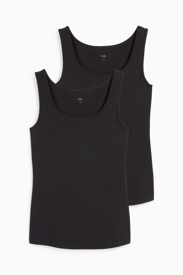 Damen - Multipack 2er - Top - schwarz