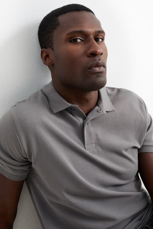 Hommes - Polo - regular fit - gris foncé