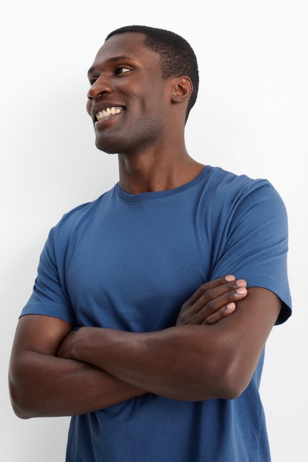 Heren - T-shirt - regular fit  - blauw