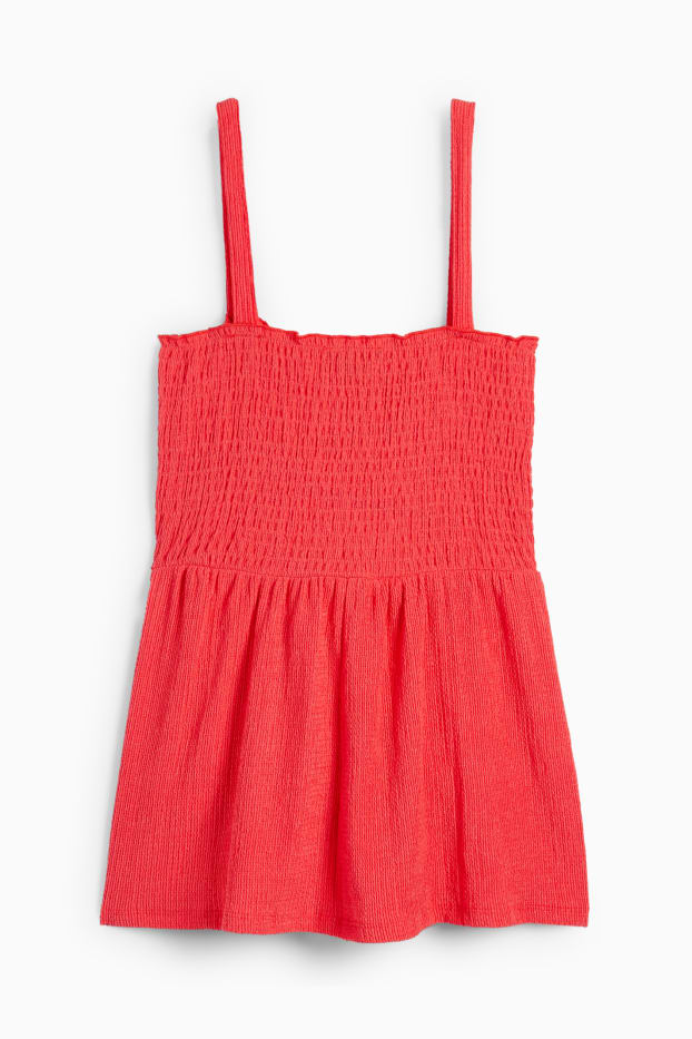 Dona - Samarreta sense mànigues - de punt de niu d'abella - vermell