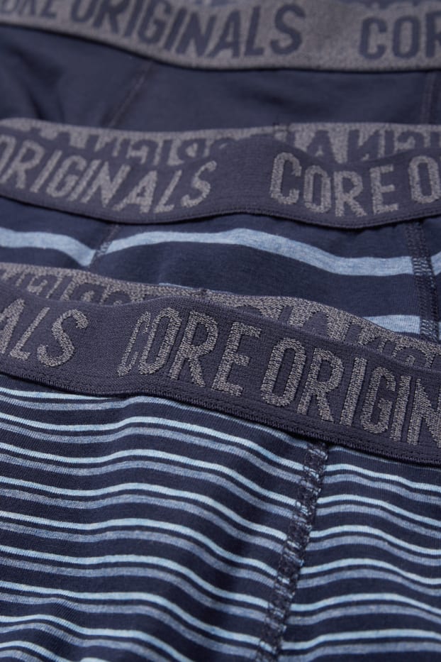 Kinderen: jongens - Set van 5 - boxershorts - gestreept - donkerblauw