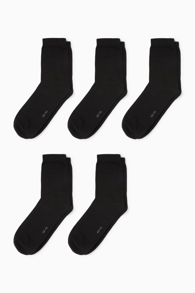 Femmes - Lot de 5 paires - chaussettes - noir