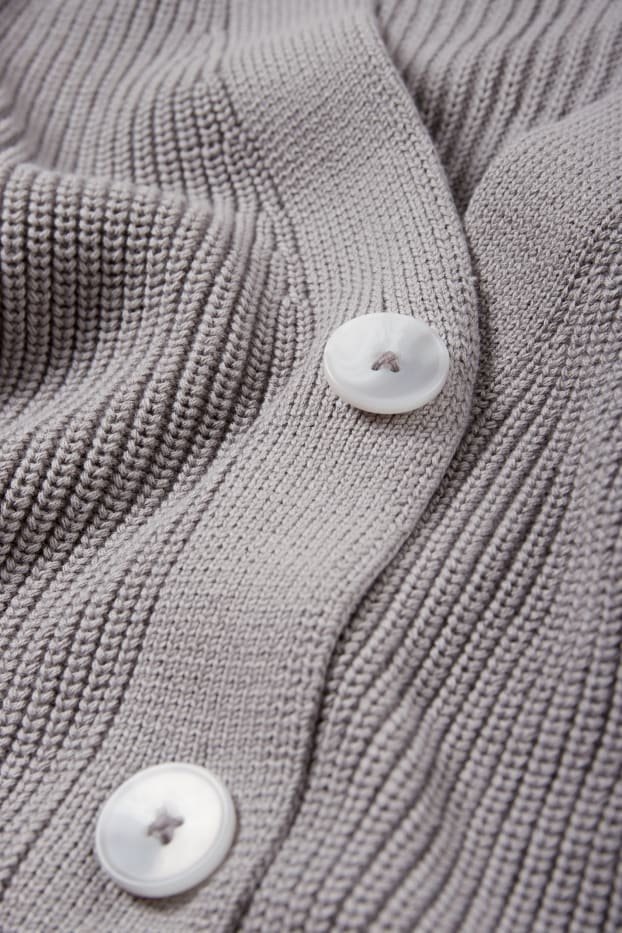 Femmes - Gilet en maille - côtelé - gris