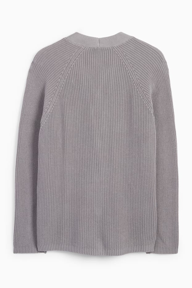 Femmes - Gilet en maille - côtelé - gris
