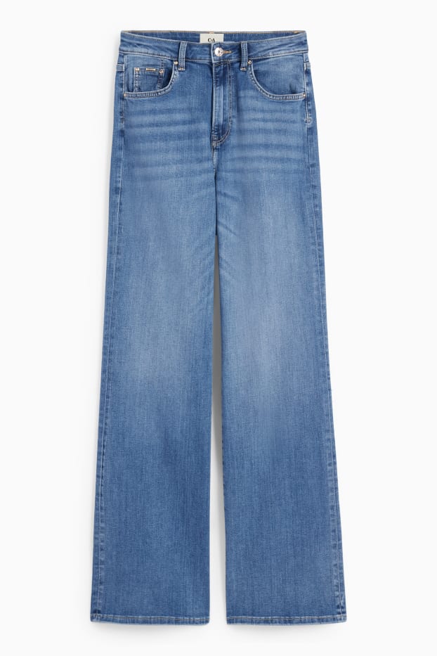 Dames - Wide leg jeans - high waist - jeanslichtblauw