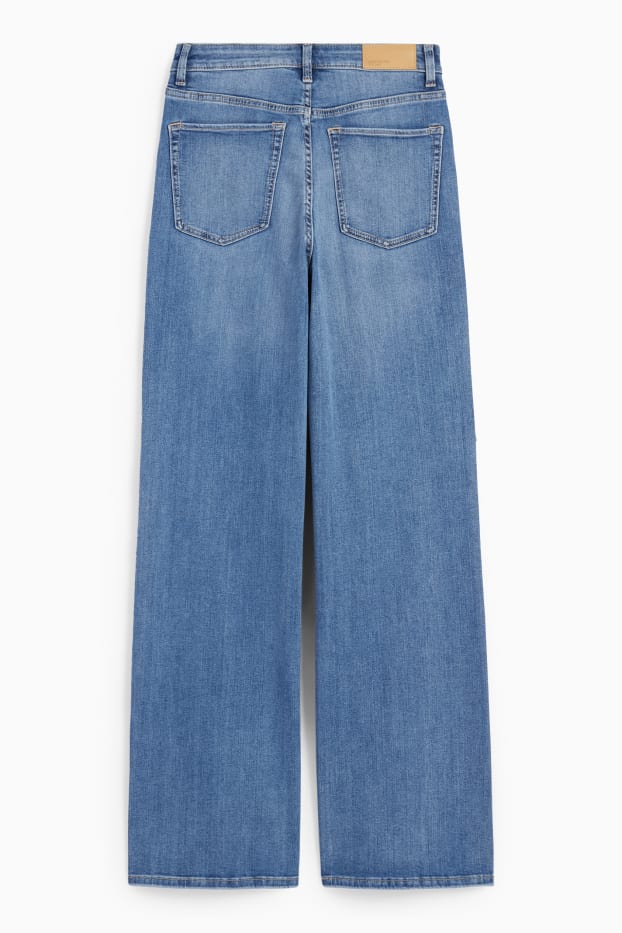 Dames - Wide leg jeans - high waist - jeanslichtblauw