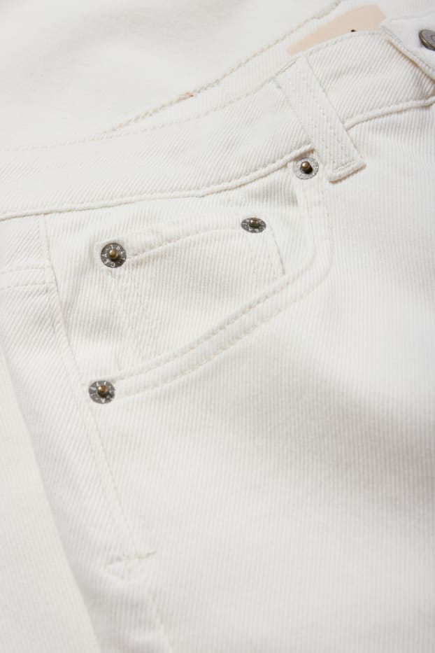 Dames - Wide leg jeans - high waist - crème wit