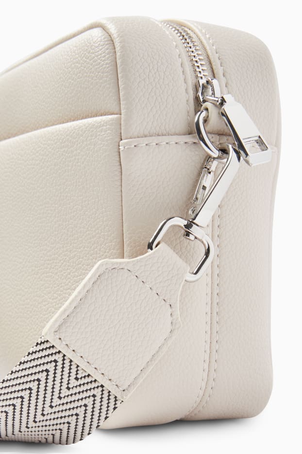 Dames - Schoudertas met afneembare draagriem - imitatieleer - beige