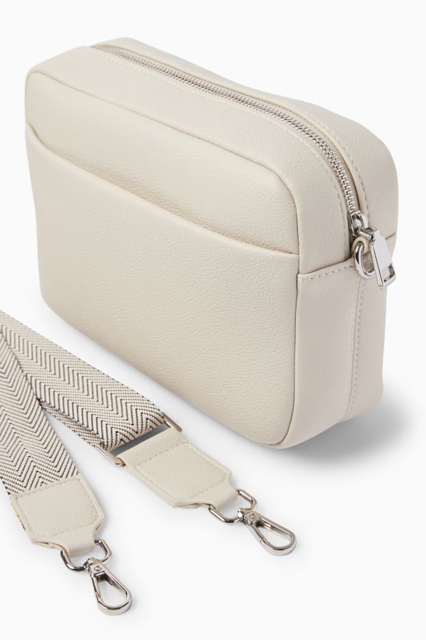 Dames - Schoudertas met afneembare draagriem - imitatieleer - beige