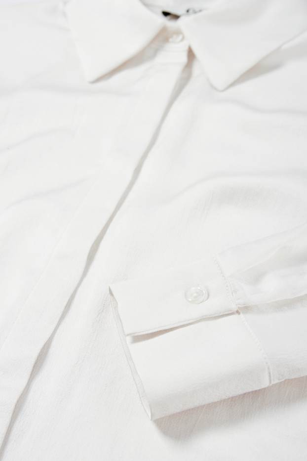 Dames - Satijnen blouse - crème wit