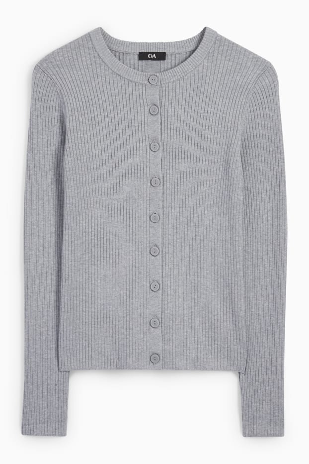 Damen - Strickjacke - grau