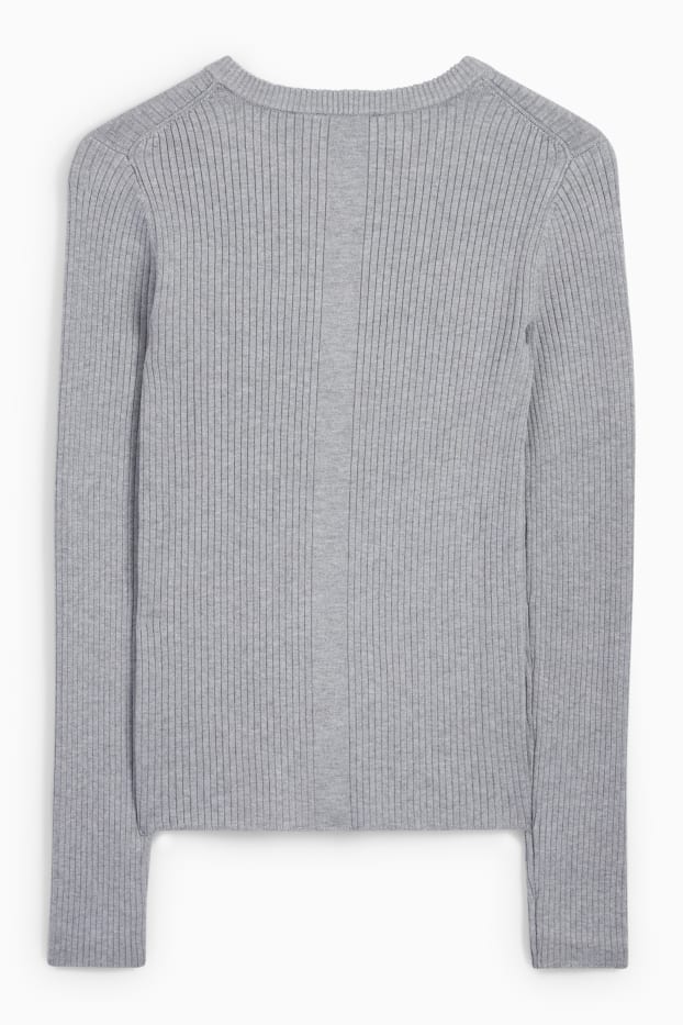Damen - Strickjacke - grau