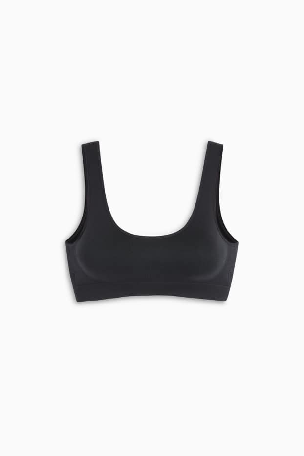 Donna - Brassière - imbottita - senza cuciture - nero