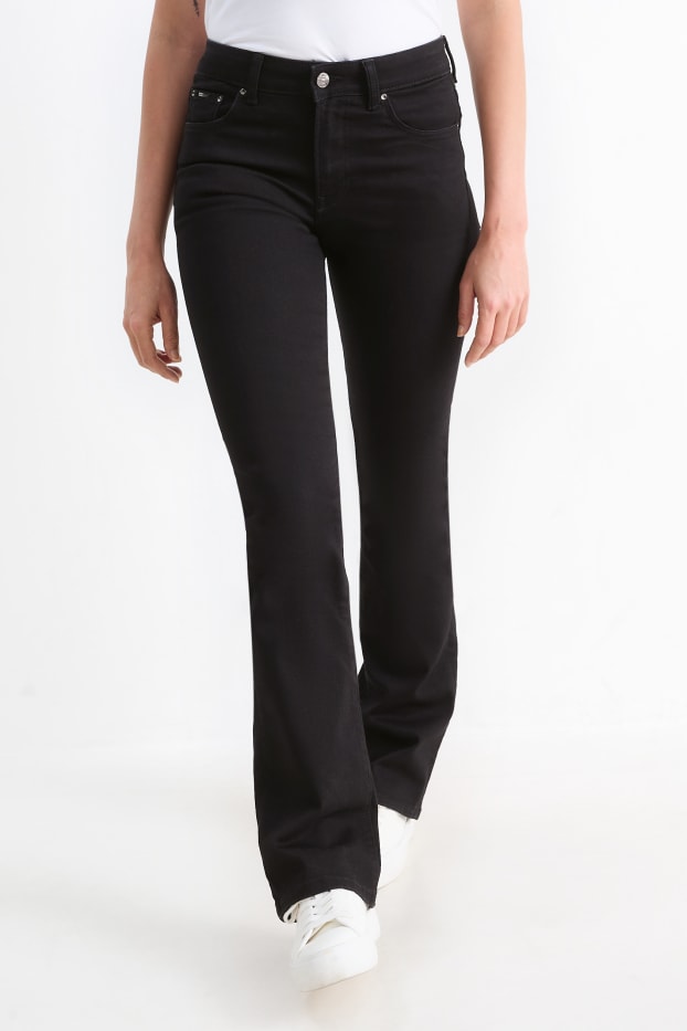 Damen - Bootcut Jeans - Mid Waist - LYCRA® - schwarz