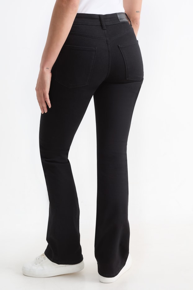 Damen - Bootcut Jeans - Mid Waist - LYCRA® - schwarz