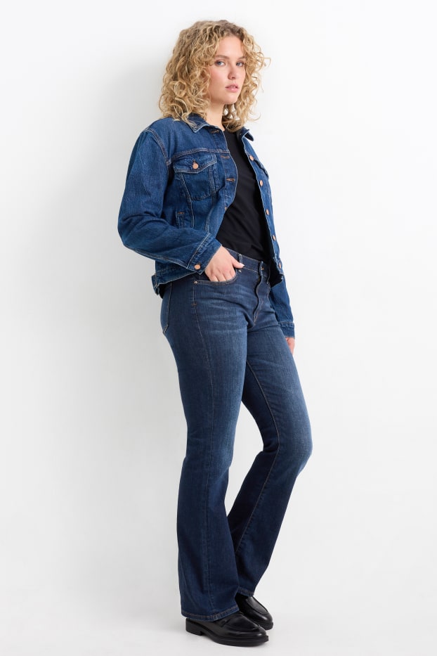 Femmes - Jean bootcut - mid waist - jean bleu foncé