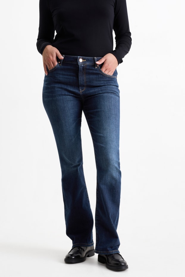 Femmes - Jean bootcut - mid waist - jean bleu foncé