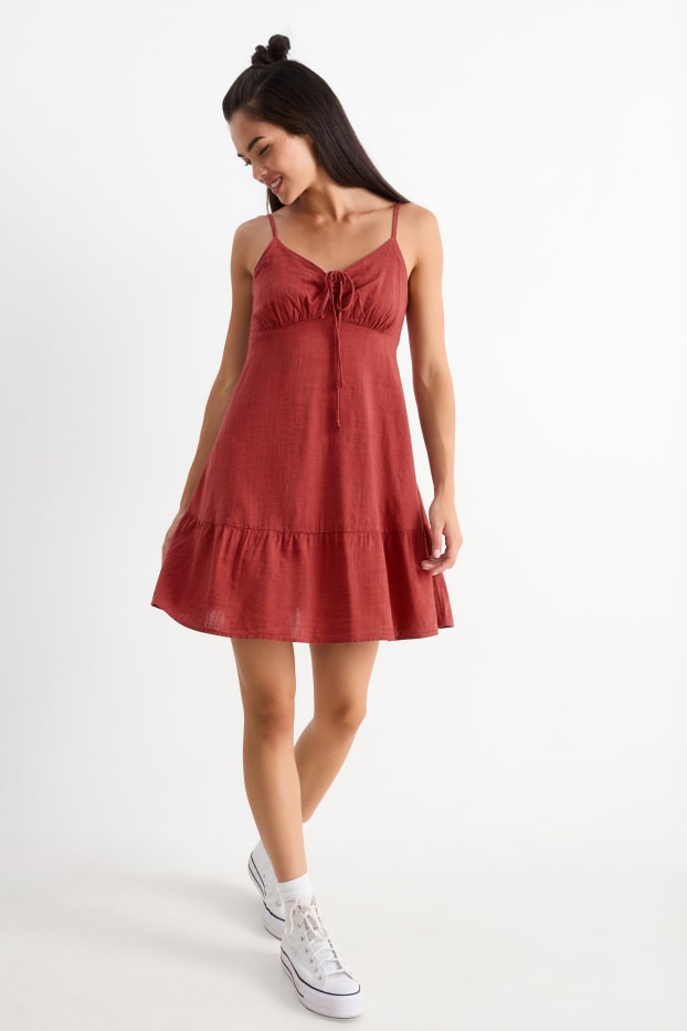 Femmes - Robe évasée - marron